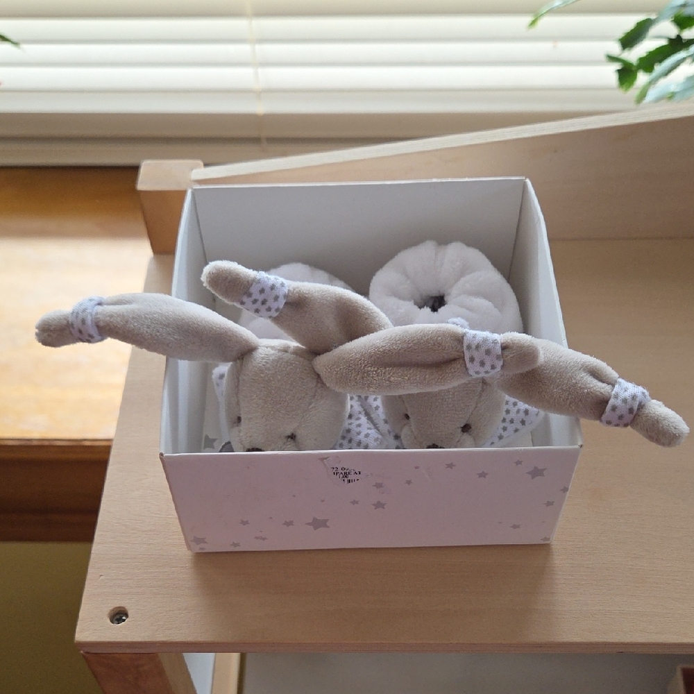Baby Walker Slippers with Bunny Ears - Tan